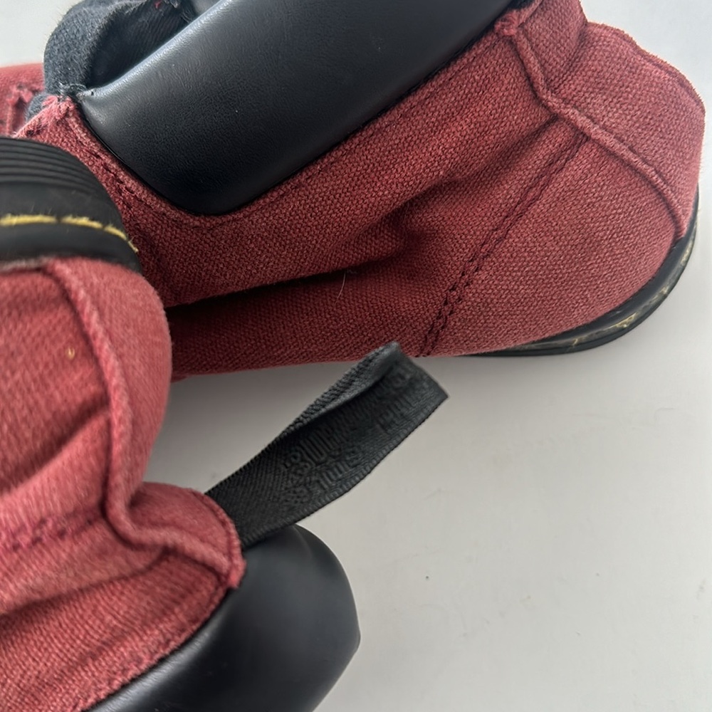 Dr. Martens Red Maelly Canvas Women's Ankle Cherry Euc Boots/Booties Size 7 - Picture 5 of 9